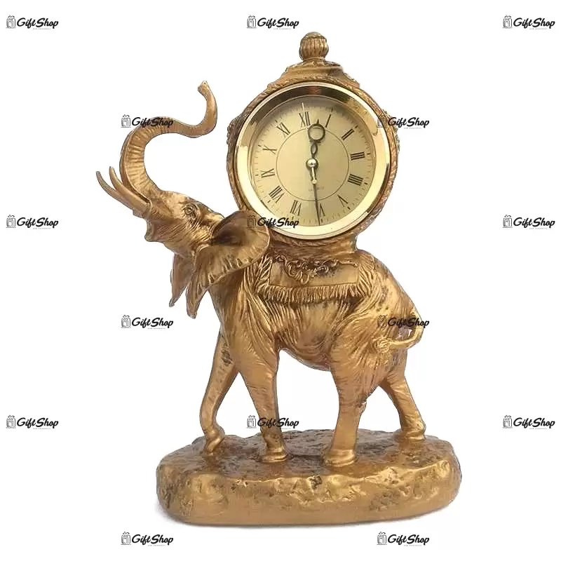 Elefant cu ceas, statueta din rasina